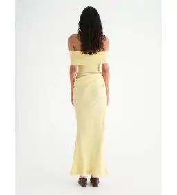 Benni Nico Off Shoulder Maxi Dress in Butter Yellow Size 6 for rent on The Volte - image 2