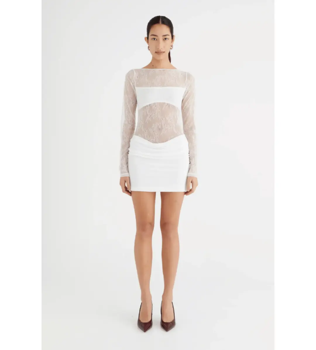Benni Yana Lace Mini Dress White Size 8 for rent on The Volte - main image