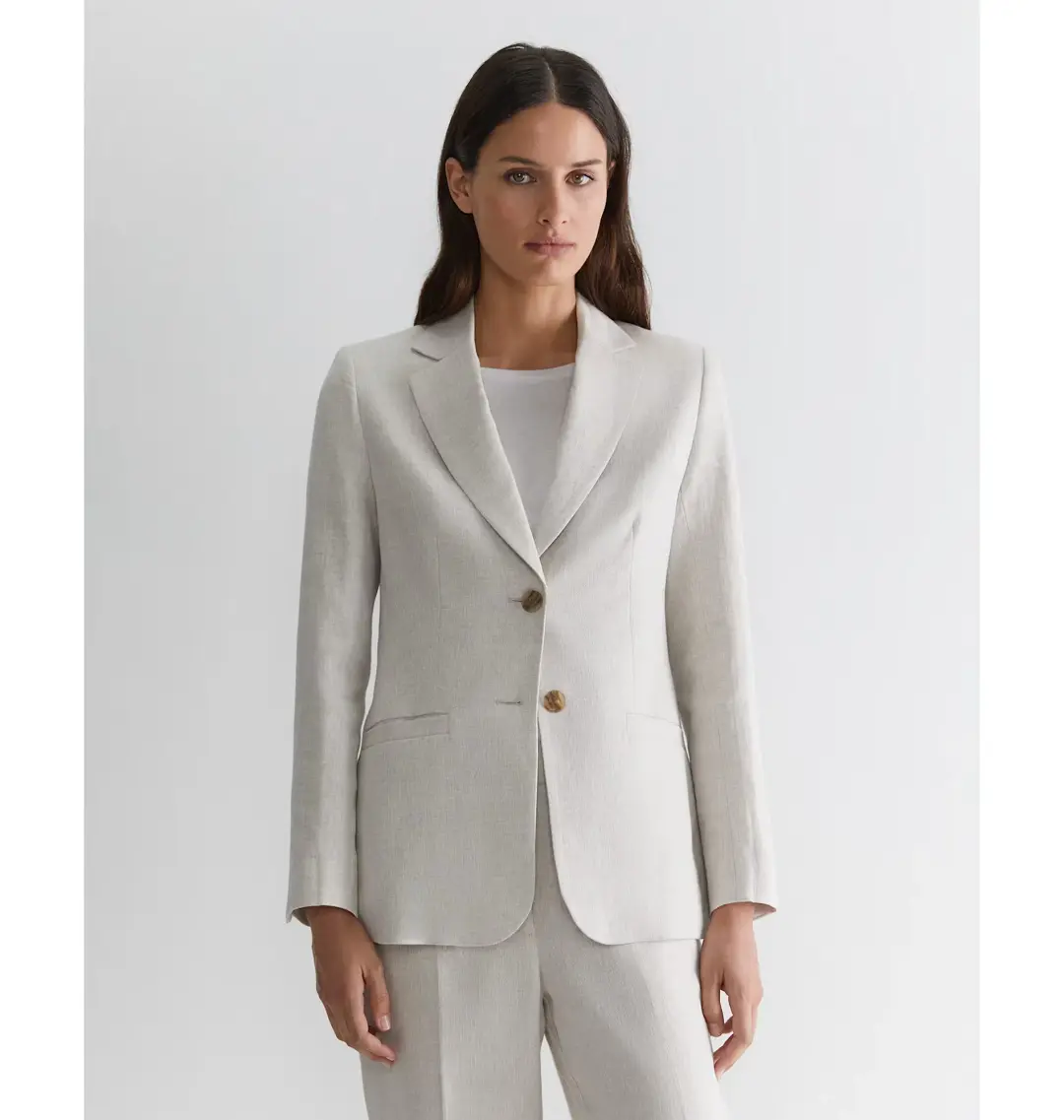 Freya Linen Blazer String Grey Size 6 for rent on The Volte - main image