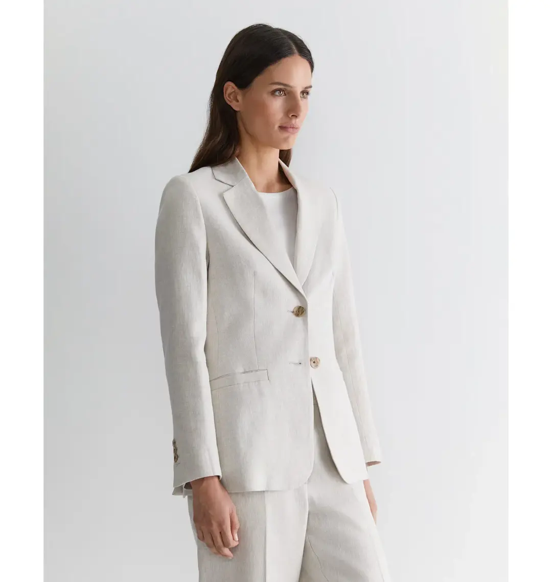Freya Linen Blazer String Grey Size 6 for rent on The Volte - main image