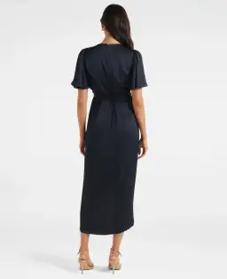 Forever New Carolina Satin Midi Dress in Navy Size 12 for rent on The Volte - image 3