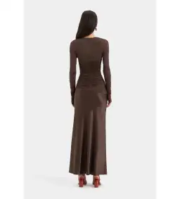 Sir the Label Alessia Draped Gown in Chocolate Size 10 for rent on The Volte - image 3