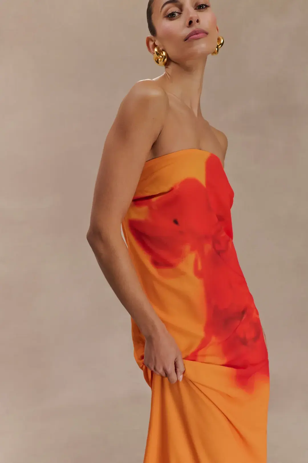 Meshki Amaya Strapless Dress Koi Orchid Print Size 10 for rent on The Volte - main image