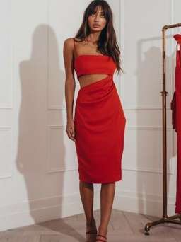 Selina Slip Dress Red Size 6