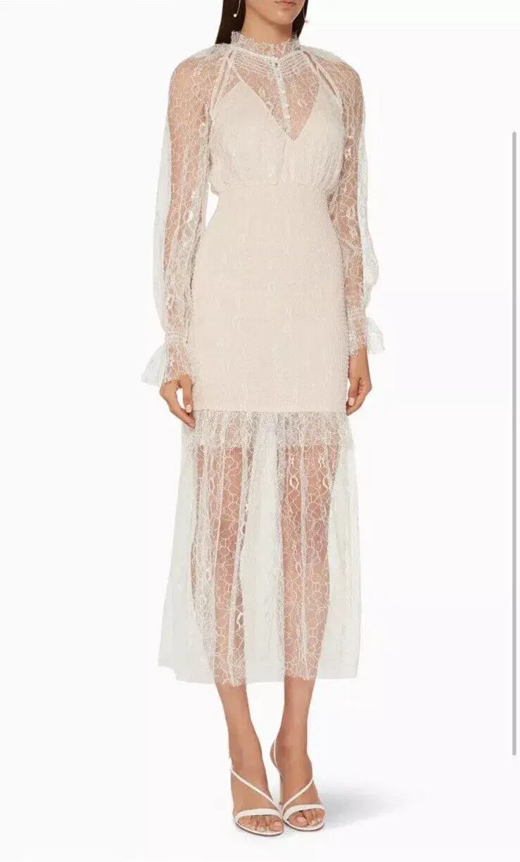 Alice McCall After Dark Midi Dress Soft Shell Pink Size 8 for rent on The Volte - main image