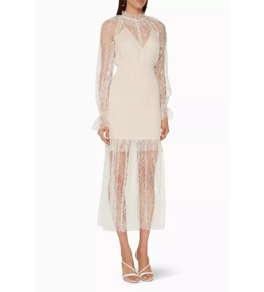 Alice McCall After Dark Midi Dress Soft Shell Pink Size 8 for rent on The Volte - main image