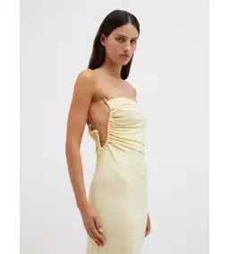 Christopher Esber Odessa Arced Side Strapless Gown Yellow Size AU 6 for rent on The Volte - image 3