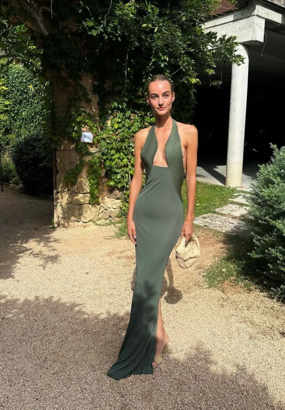 Christopher Esber Tailored Slope Halter Dress Green Size AU 8 for rent on The Volte - main image