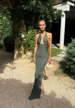 Christopher Esber Tailored Slope Halter Dress Green Size AU 8 for rent on The Volte - image 1