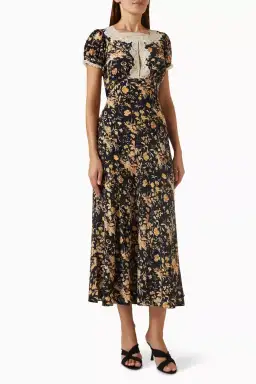 Doen Emeline Dress in Navy Floral Oaks Bluff Size S / AU 8