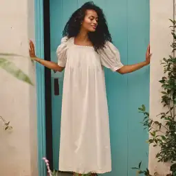 Doen Mignonette Cotton Poplin Dress White Size M / AU 10