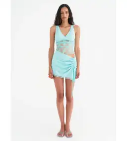 Benni Margot Mini Dress Aqua Size S/AU 8