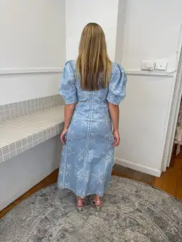 Magali Pascal Blue Nanette Midi Dress Blue Size 8 for rent on The Volte - image 2