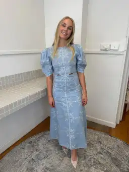 Magali Pascal Blue Nanette Midi Dress Blue Size 8 for rent on The Volte - image 1