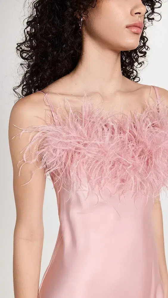 Sleeper Boheme Slip Maxi Dress Pink Size L for rent on The Volte - main image