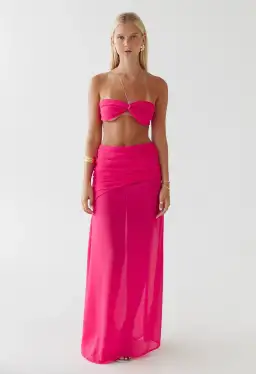 HNTR the label Gigi Set Maxi Dress Magenta Size AU 8 for rent on The Volte - image 1
