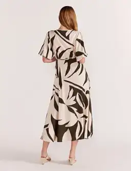 Staple The Label Acacia Wrap Midi Dress Print Size 8 for rent on The Volte - image 3