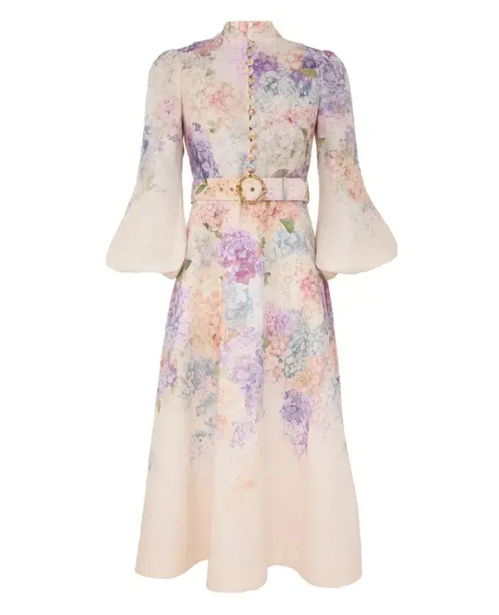 Zimmermann Dawning Buttoned Midi Multi Hydrangea Size AU 14 for rent on The Volte - main image
