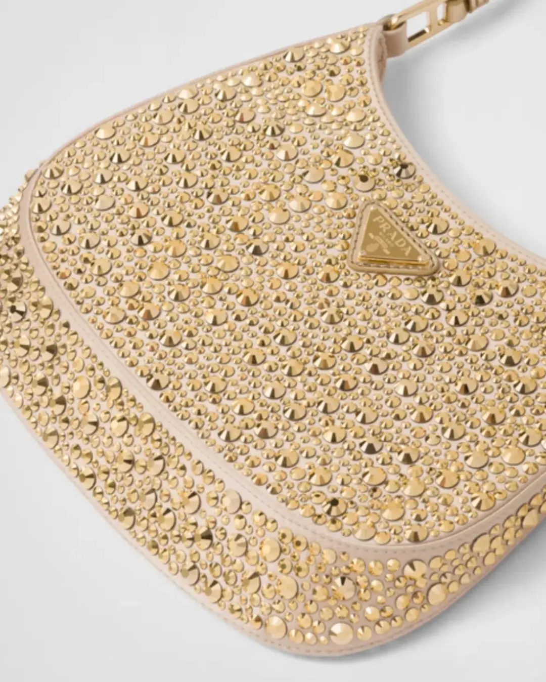 Prada Cleo Crystal Gold Bag for rent on The Volte - main image