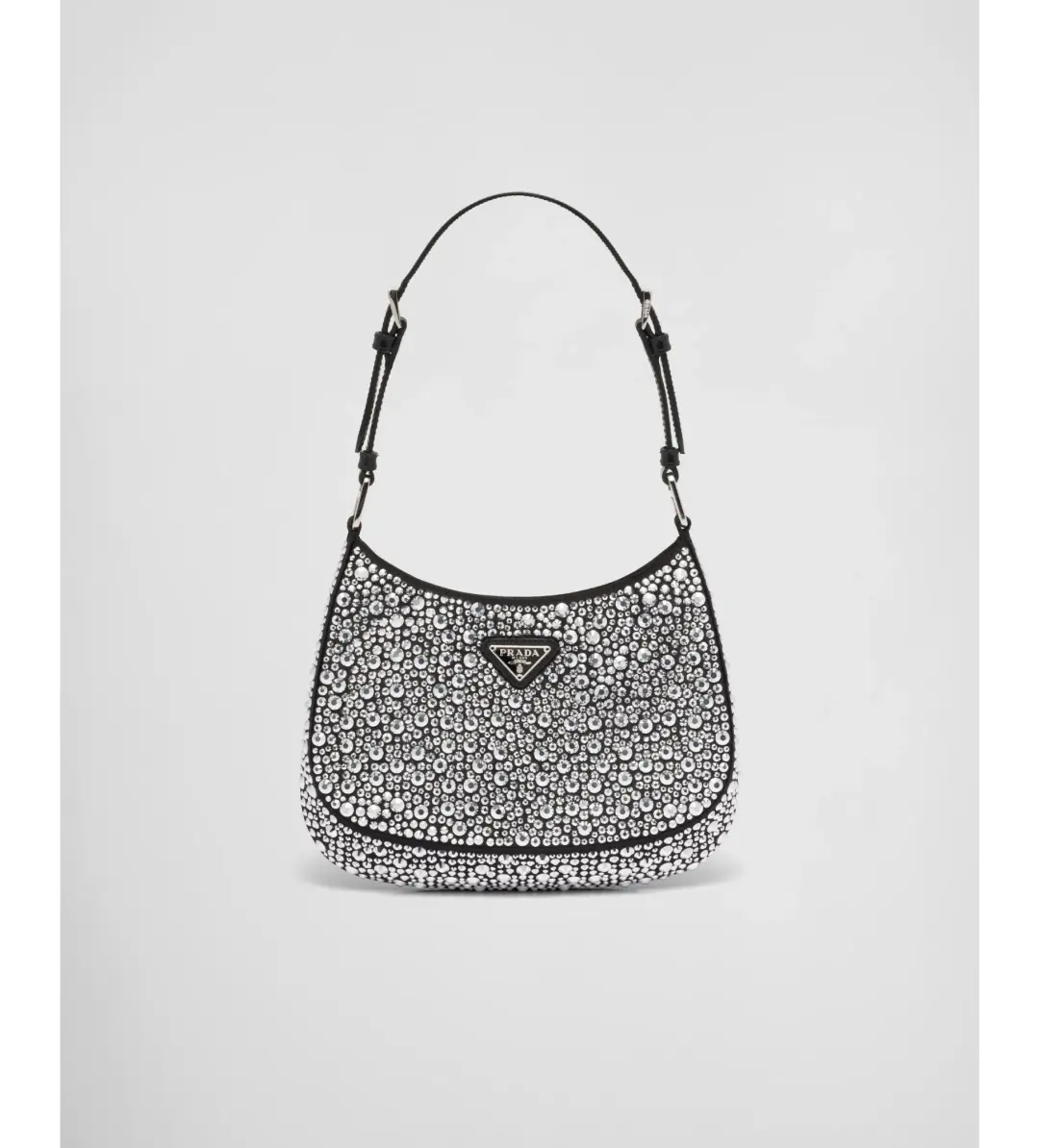 Prada Cleo Satin Bag With Crystals Silver for rent on The Volte - main image
