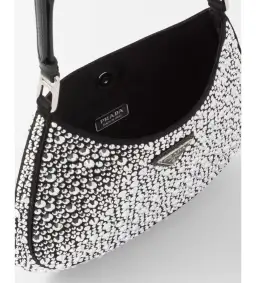 Prada Cleo Satin Bag With Crystals Silver for rent on The Volte - image 3