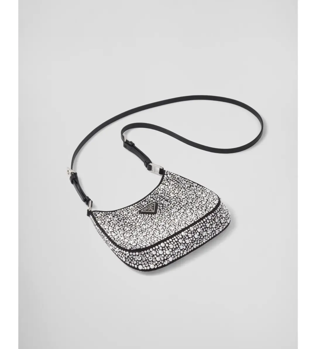 Prada Cleo Satin Bag With Crystals Silver for rent on The Volte - main image