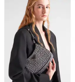 Prada Cleo Satin Bag With Crystals Silver for rent on The Volte - image 5