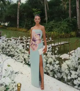 Leo Lin Clemence Hibiscus Pistachio Size 12 for rent on The Volte - image 1