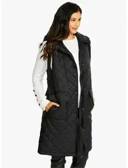 Ping Pong Kit Side Button Hooded Long Puffer Vest Black Size 18 for rent on The Volte - image 2