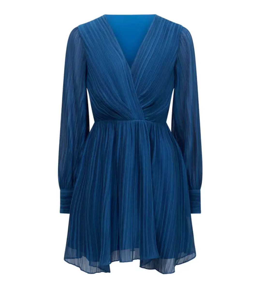 Forever New Genevieve Crinkle Pleated Mini Dress in Blue Size 12 for rent on The Volte - main image