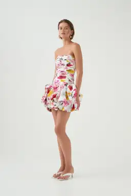 Aje Violette Bubble Hem Mini Dress Collage Floral Size AU 8 for rent on The Volte - image 2