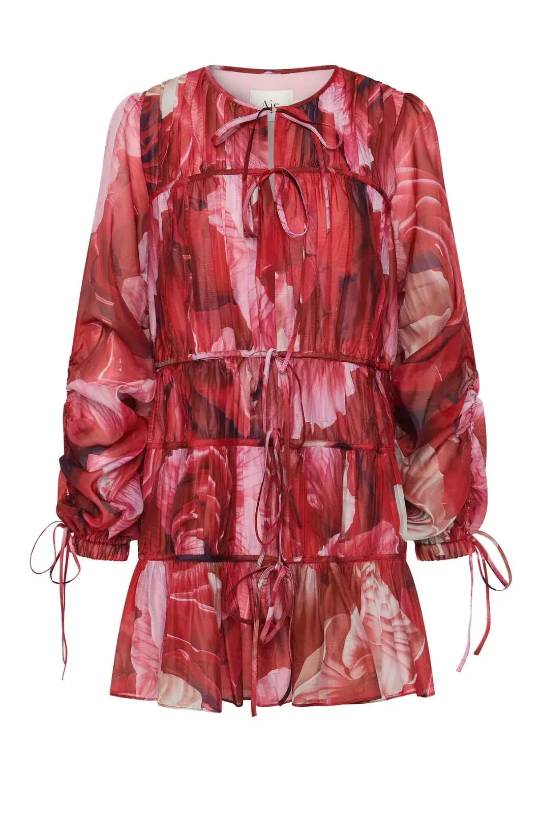 Aje Flora Mini Dress Red Size 8 for rent on The Volte - main image