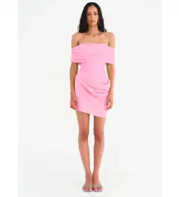 Benni Nico Off-Shoulder Mini Dress in Candyfloss Size 6 for rent on The Volte - image 1