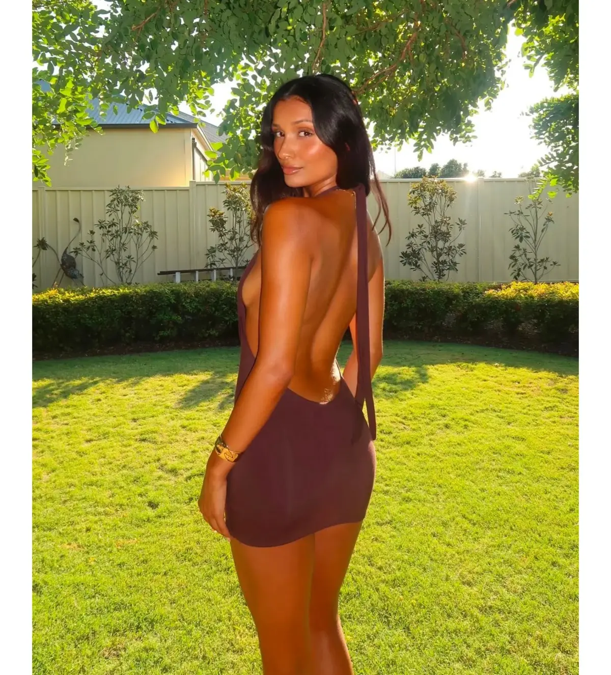 Saboa Bembé Mini Dress Espresso Size S/AU 8 - Image 2