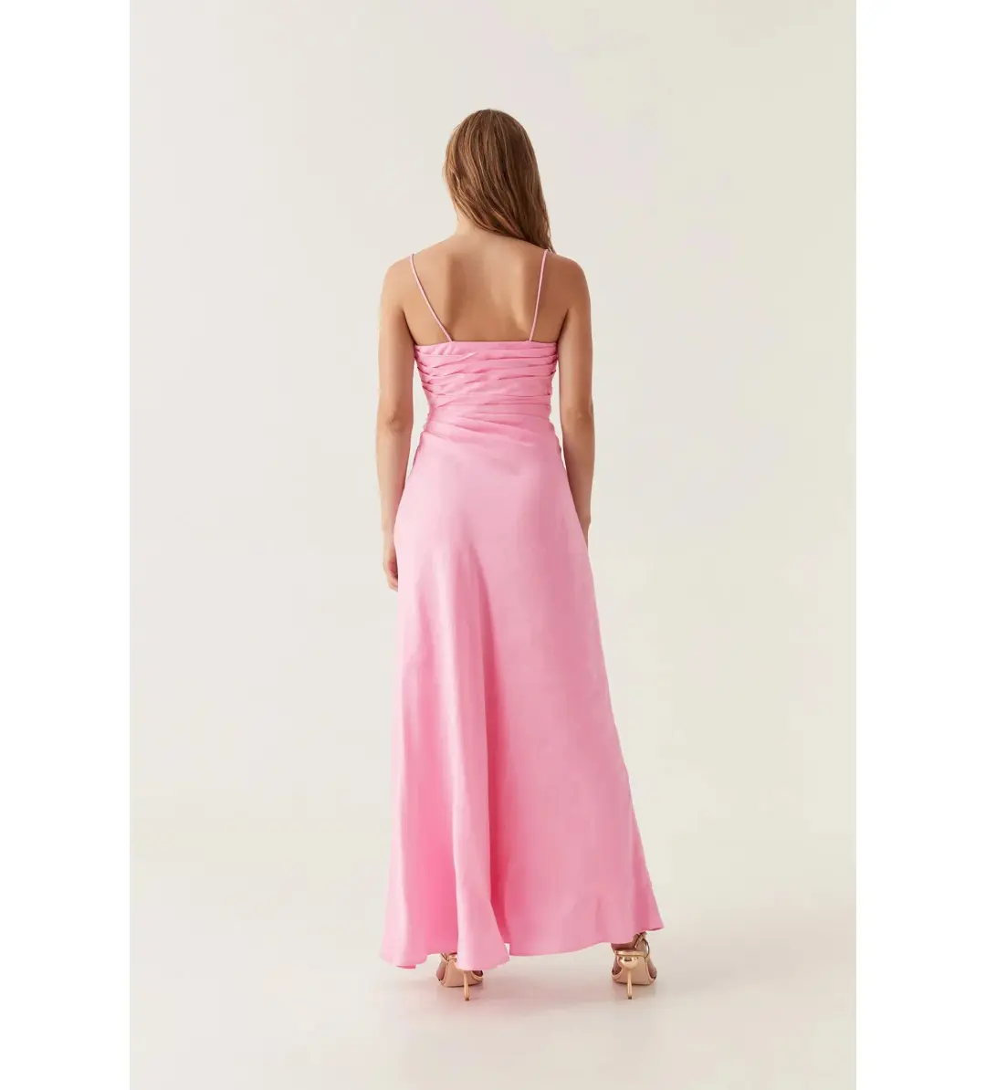 Aje Clarice Draped Maxi Dress in Bon Bon Pink Size 8 for rent on The Volte - main image