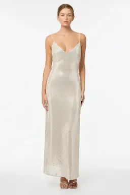 Manning Cartell High Voltage Slip Dress Nude Silver Size AU 4 for rent on The Volte - image 1