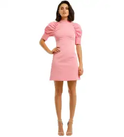 Rebecca Vallance Winslow Short Sleeve Mini Dress in Pink in Size 8 for rent on The Volte - image 1