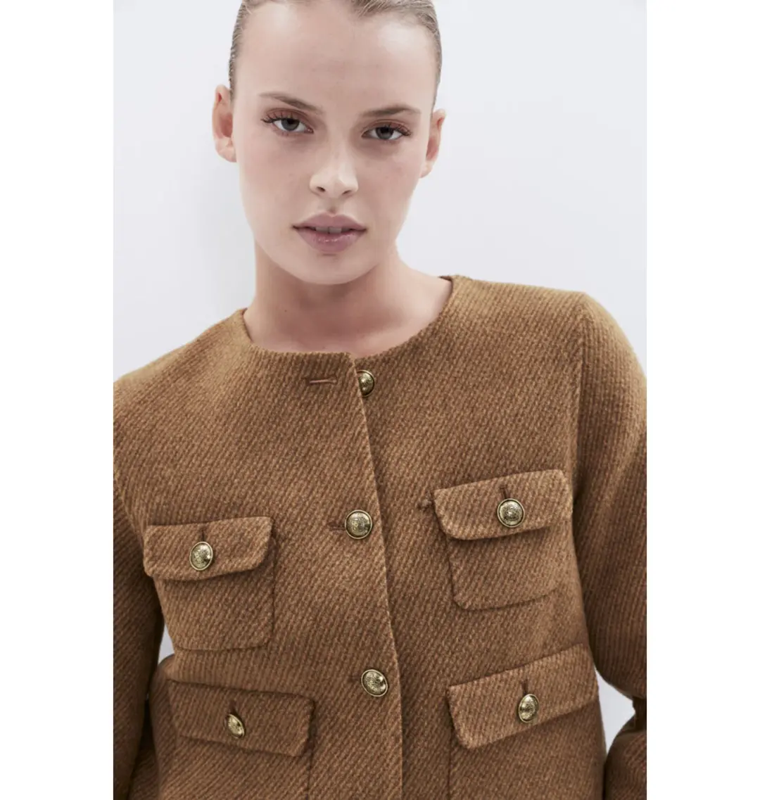 Unison Cropped Jacket Camel Size AU 8 for rent on The Volte - main image