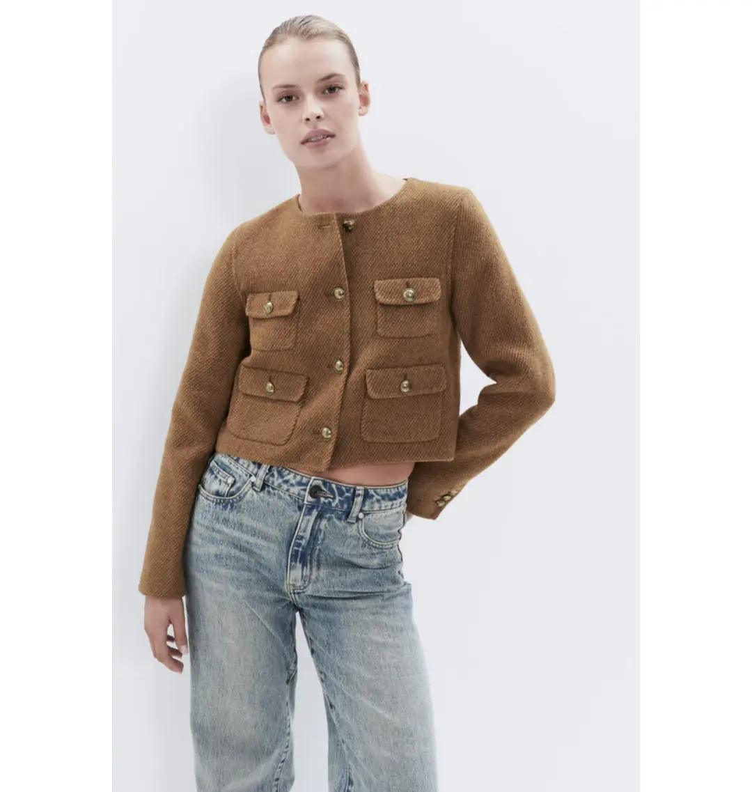 Unison Cropped Jacket Camel Size AU 8 for rent on The Volte - main image