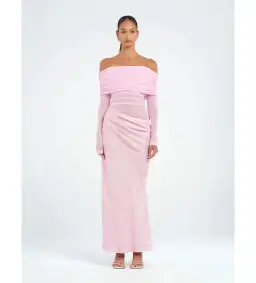 Benni Yasmin Off-Shoulder Maxi Dress Pink Size 8 / AU 8 for rent on The Volte - image 1