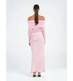 Benni Yasmin Off-Shoulder Maxi Dress Pink Size 8 / AU 8 for rent on The Volte - image 3