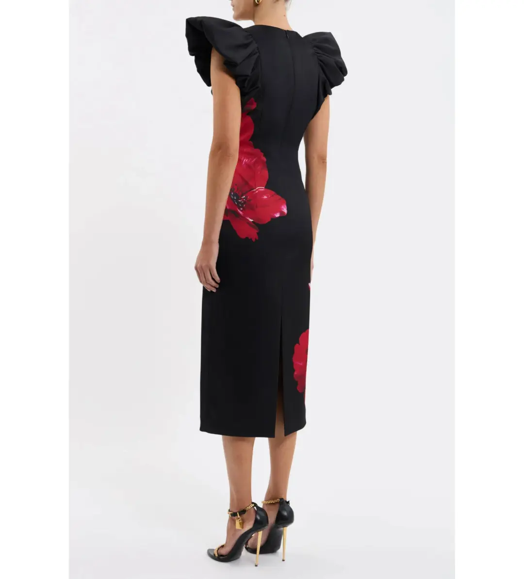 Rebecca Vallance Chaya Midi Dress Black Floral Size AU 10 for rent on The Volte - main image
