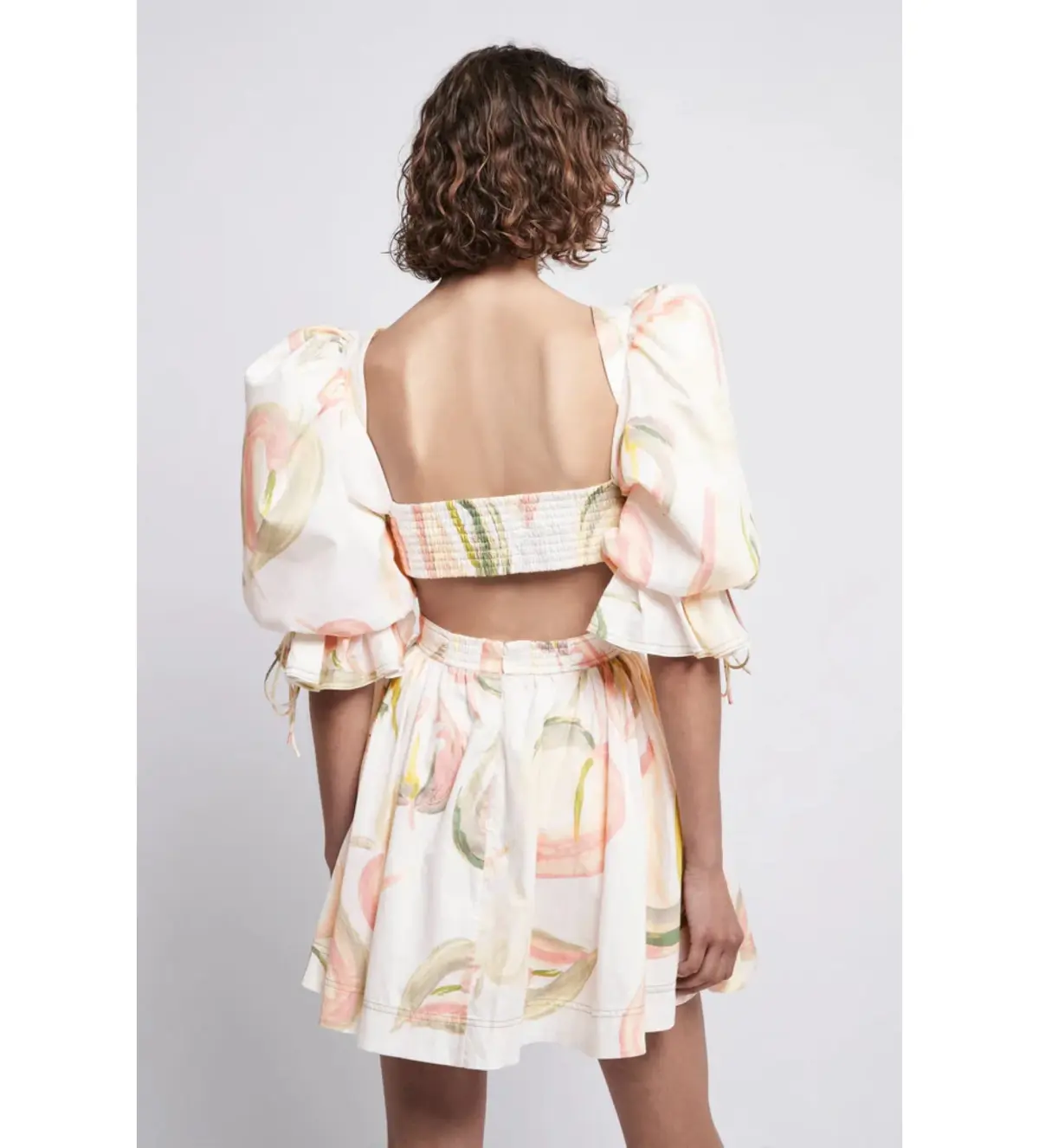 Aje Imprint Puff Sleeve Minidress White Size 10 - Image 2