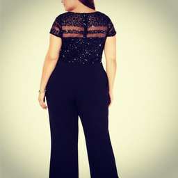 Adrianna Pappell black sequin Jumpsuit size 18 for rent on The Volte - image 3