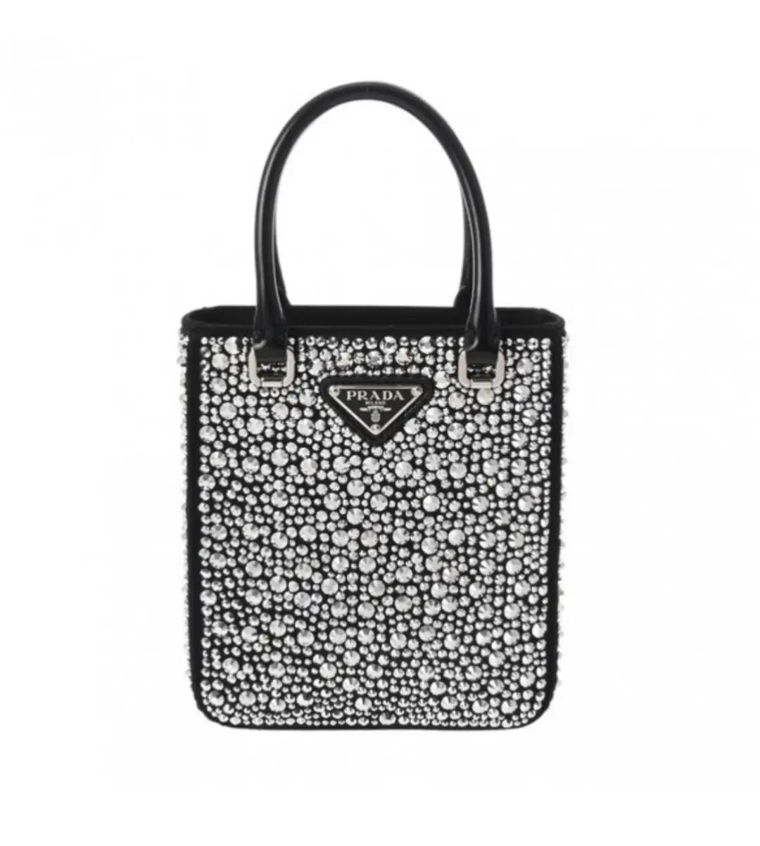 Prada Crystal Mini Tote Bag Black for rent on The Volte - main image
