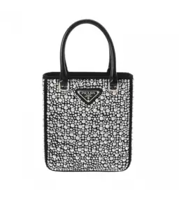 Prada Crystal Mini Tote Bag Black for rent on The Volte - image 1