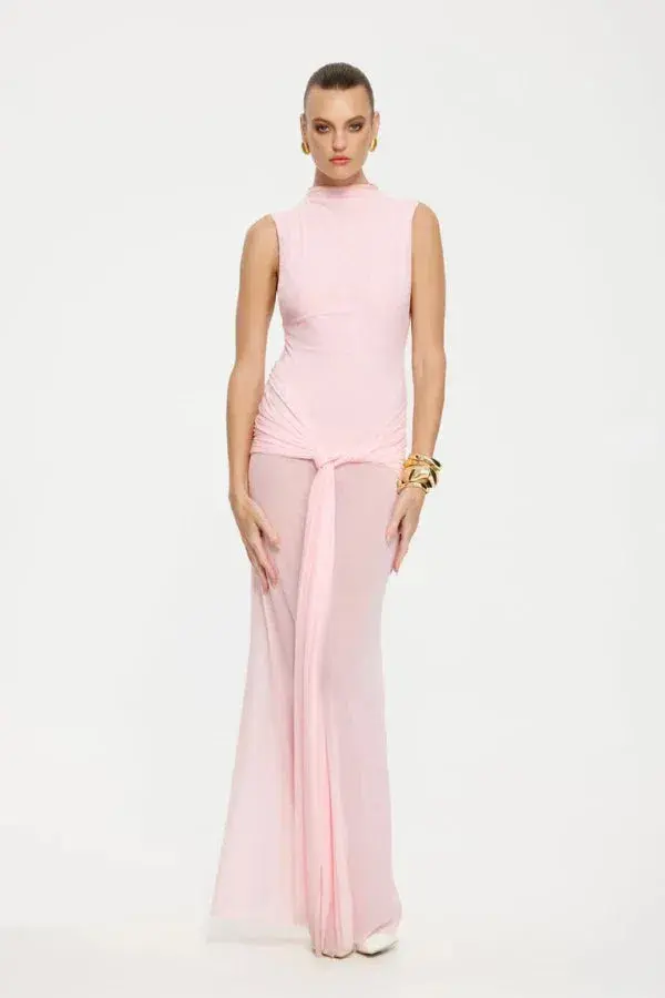 Effie Kats Roza Maxi Dress In Petal Pink Size M/AU 10 for rent on The Volte - main image