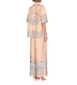 Zimmermann High Tide Oversized Silk Shirt and Trouser Set Pink Print Size 0P for rent on The Volte - image 4