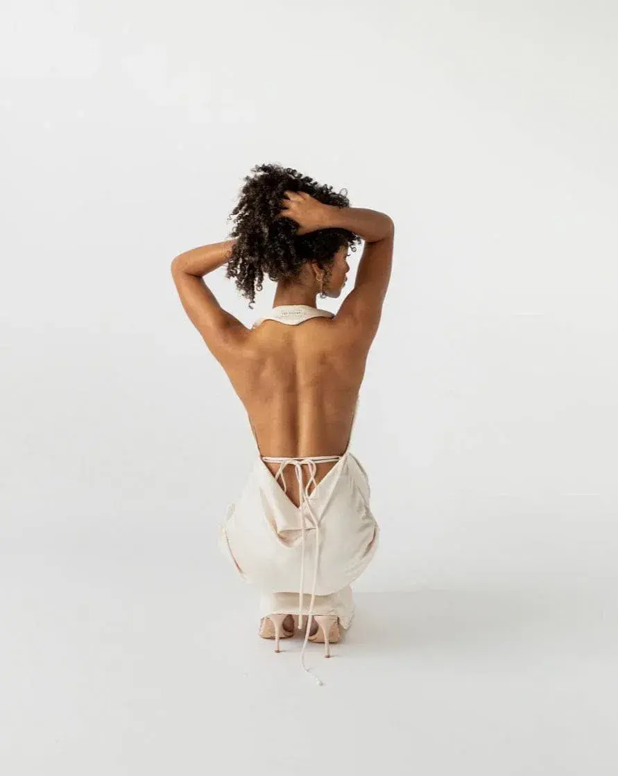 Arcane Ori Danielle Maxi Dress Ivory Size 10 for rent on The Volte - main image