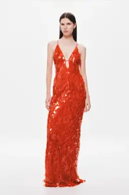 Misha Sapphire Sequin Maxi Dress Red Size AU 6